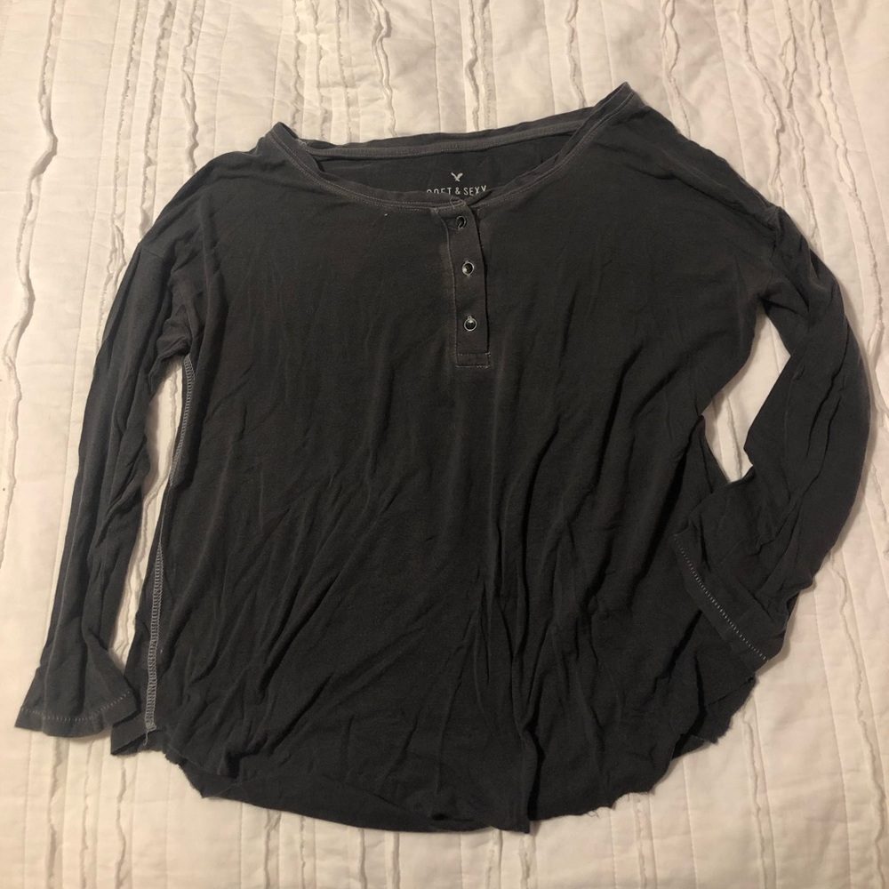 American Eagle Soft &Sexy Grey 3/4 sleeve shirt
